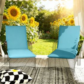 Folding recliner cushion 2-piece set, outdoor recliner cushion set, cushion, light blue (Cushion only)