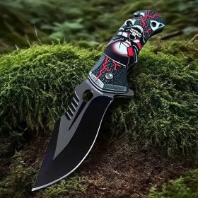 Portable Folding Knife For Camping, Hunting, Fishing, Hiking. With Broken Glass Function, Pocket Clip. A Gift For My Father. (Color: Style2)